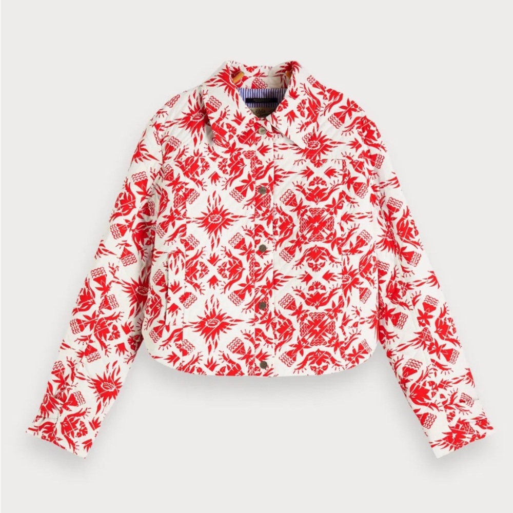 Scotch & Soda Red and White Patterned Jacket